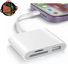 SD Card Reader for iPhone, Memory Card Reader with USB Camera Adapter Plug and P