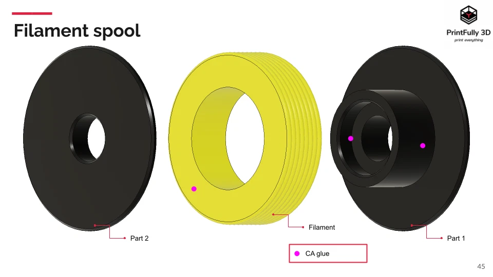 Carrete de filamento PrintFully3D escala 1/10 impreso en 3D accesorios sobre orugas prueba Foto 3 de 3