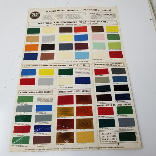 Sears Harmony House Color Enamel Varnish Stain Brochure 1955 Samples Vtg - Picture 3 of 6