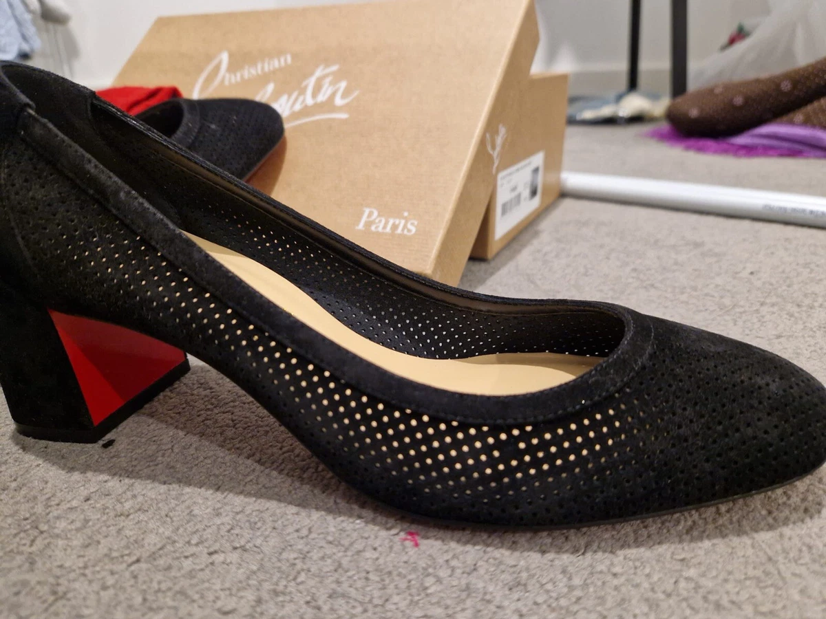 christian louboutin incastrana 55 perforated suede pumps