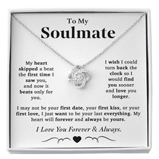 To My Soulmate Necklace, Valentine Gifts For Her, Gift For Girlfriend Wife