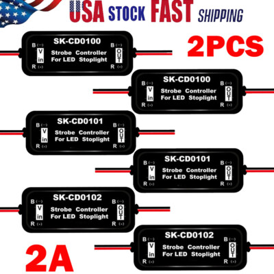 2X 12-24V Flash Strobe Controller Flasher Module For Car LED Brake Stop Light US
