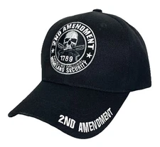 2nd Second Amendment 1789 Homeland Security Guns Ball Cap Adjustable Black Hat