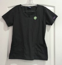 CHEROKEE WORKWEAR - SCRUB TOP - SHORT SLEEVE - V NECK / DARK GREY / SIZE S