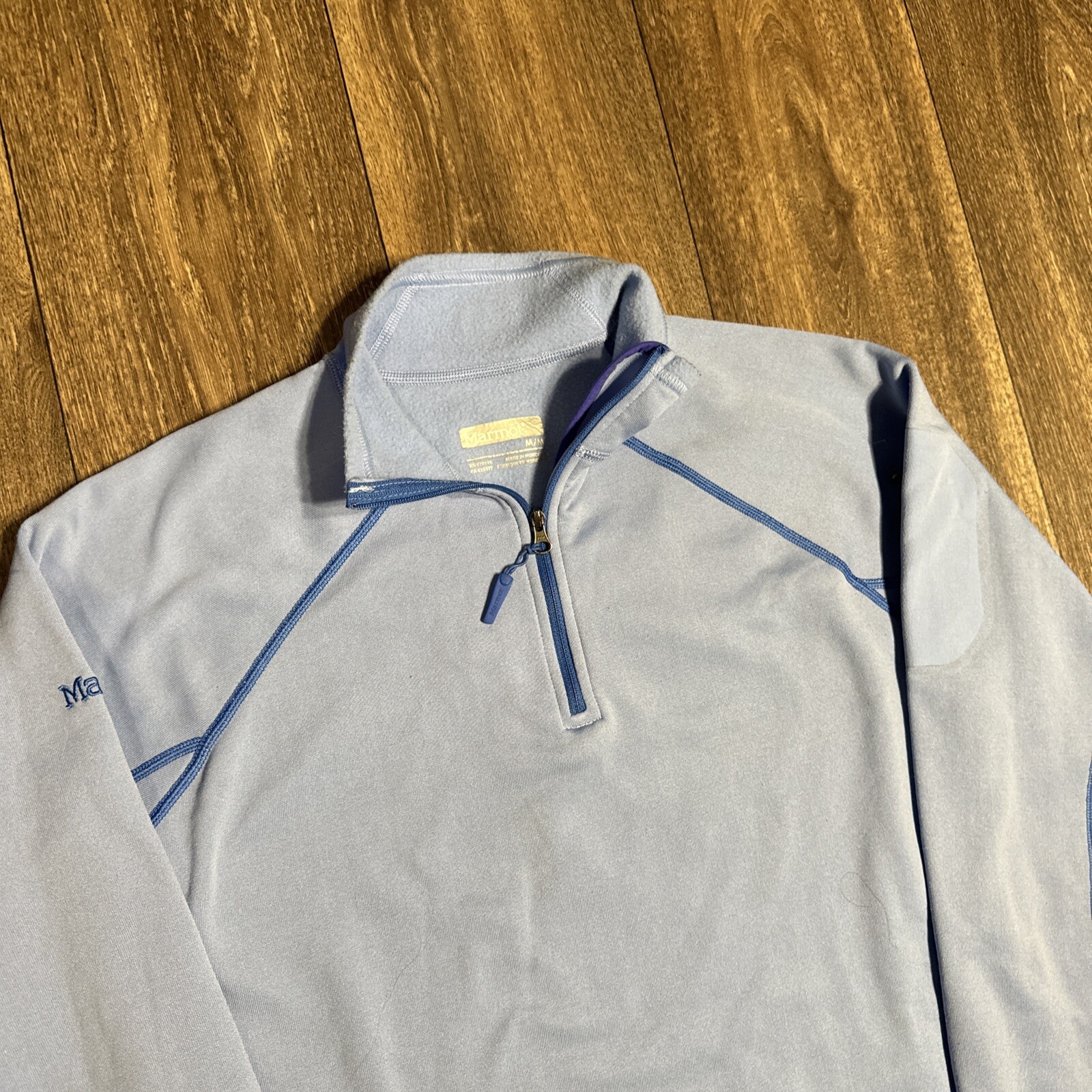 Marmot Light Blue Ski Polyester Elastane Quarter … - image 2