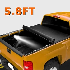 5.8 ft Bed Tonneau Cover Soft Roll Up for 19-25 Chevy Silverado GMC Sierra 1500