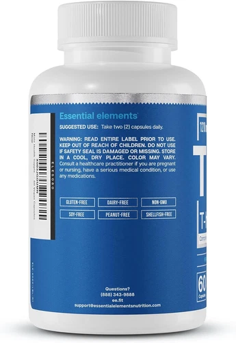 Essential Elements T-Hero Men's Health Kapseln 1210mg - Ausgewogene Energieniveaus - Bild 4 von 12