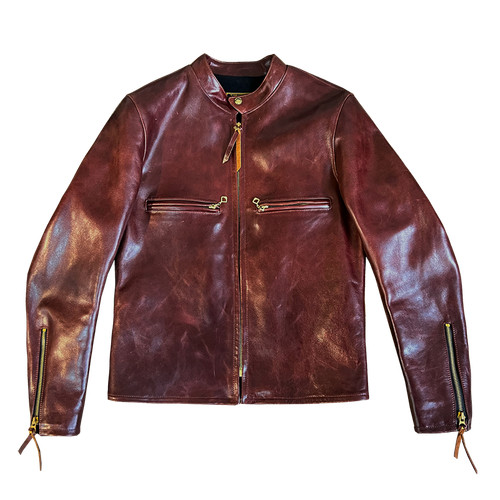 Chaqueta de Motociclista Para Hombre Vintage J100 Italiana Cuero de Vaca Solapa Delgada