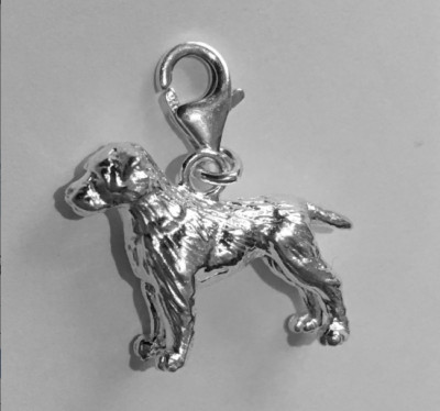 Border Terrier Sterling Silber Hund Charm