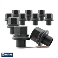 10X 19mm Sleeve Wheel Lug Nuts M22x1.5 Thread | 33mm Hex Skirt Flange for Semis