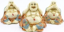 We pay your sales tax 3 Feng Shui Hear See Speak No Evil Happy Face Laughing ...