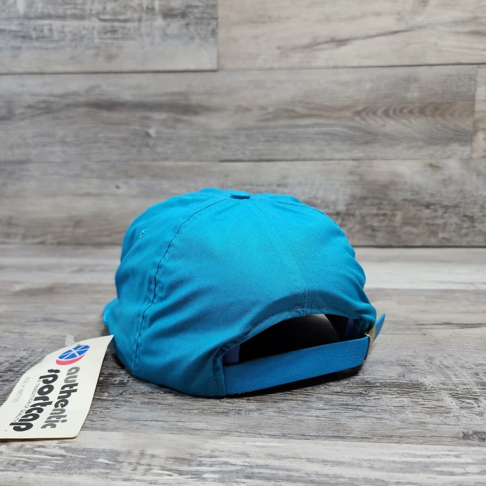 Vintage Neon Blue Outdoor Hunting Cap Hat Adult Mens Adjustable StrapBack - Image 4 of 4