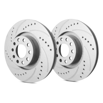 For Mitsubishi Lancer 04-07 Drilled & Slotted 1-Piece Front Brake Rotors