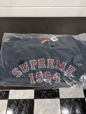 Supreme Plaid Arc Crewneck Navy Blue (M) *IN-HAND, SHIPS OUT
