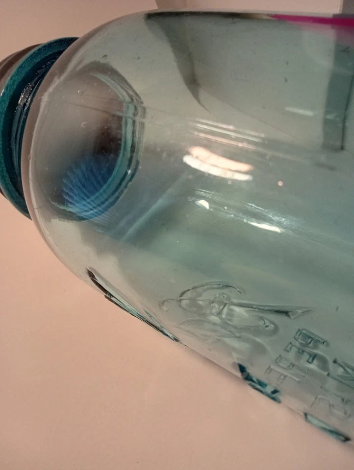 Rare vintage blue aqua ball perfect mason jar 1923-1933 #13 W/Double Seam Error - Image 4 of 4