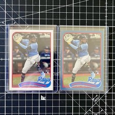 2024 Topps Series 1 JUNIOR CAMINERO BLUE SP ROOKIE 1989 Anniversary RC And Base