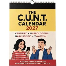 2027 Wall Calendar, Funny Sarcastic Calendar Adult Bold Humour Monthly Planner