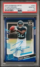 2023 Donruss Optic Tyjae Spears #297 Rated Rookie Autograph Purple /35 PSA 10