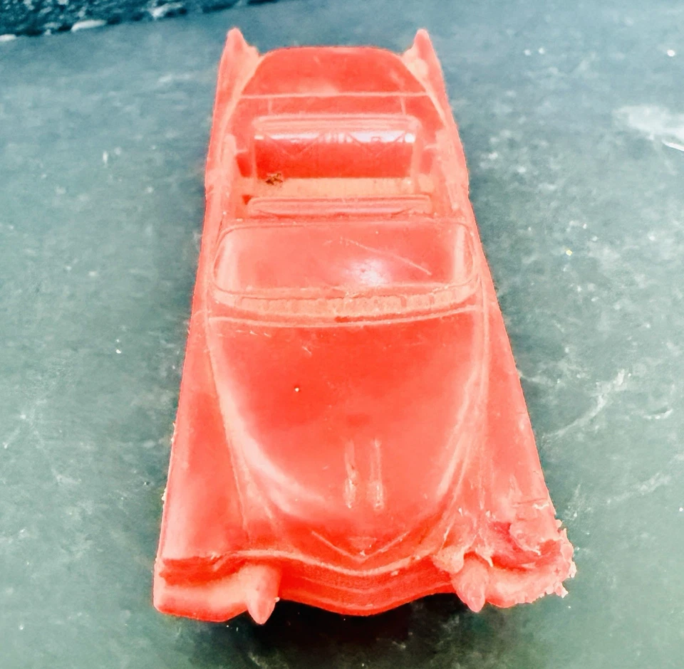 VINTAGE 4” PROCESSED PLASTICS RED 1957 CADILLAC ELDORADO CONVERTIBLE TOY - Image 3 of 4