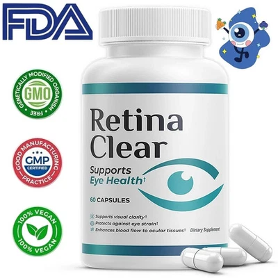 Retina Clear Vision Support Supplement – Eye Health Formula with Lutein, Zeaxant