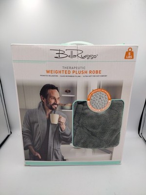 Bella Russo Therapeutic Weighted Plush Robe-Gray - New In Box
