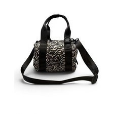 Fabletics Black/White Compact Zebra Print Mini Grip Duffle Bag/Purse/Gym Bag
