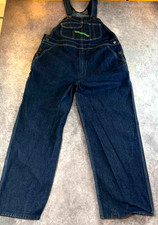 Key Imperial Denim Bib Overalls Mens 40x30 Blue Workwear Carpenter
