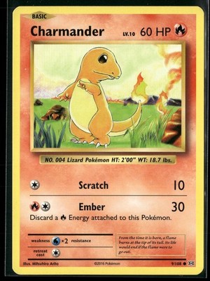 Charmander 9/108 Common Evolutions Pokemon Lightly Played