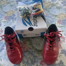 Zephz Traxx Soccer Cleats Boys Size 1 EE WIDE Red/Black 