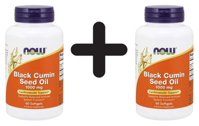 2 x NOW Foods Black Cumin Seed Oil - 60 softgels (291,58 EUR/kg)