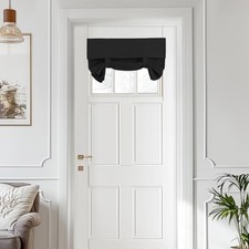 Small Door Window Curtains Privacy Thermal 26"W x 20"L Pack of 1 Black