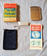 Vintage Peacock Pocket Hand Warmer- With Box Made in Japan