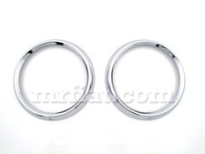 Fiat 124 Spider Headlight Chrome Frames Set New