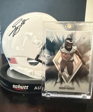 Saquon Barkley Penn State mini Helmet JSA cert and a color blast case hit