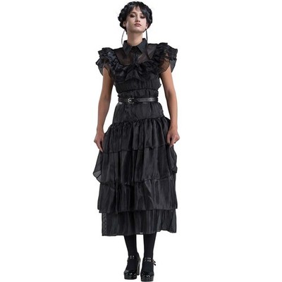 Kostüm Wednesday Prom Night Kleid Damen Damenkostüm schwarz 