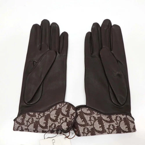 Gants Christian Dior, toile, cuir, trotteur, marron, jamais utilisés livraison gratuite