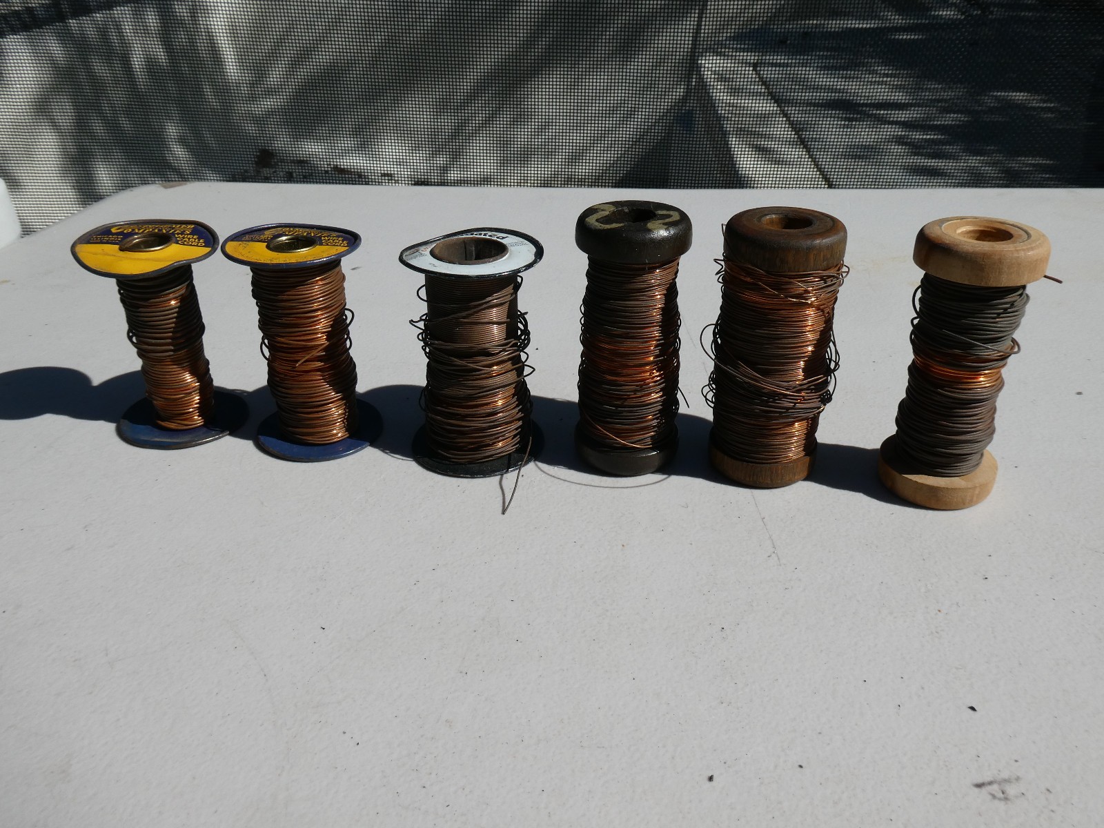 🍀 NOS! Lot of 6 Consolidated Wire Vintage Cable Cord Bare Copper Spools