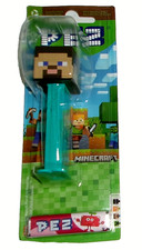 MINDCRAFT~Pez Dispenser~STEVE Carded EUROPEAN EDITION~2024~1 Pez Refill