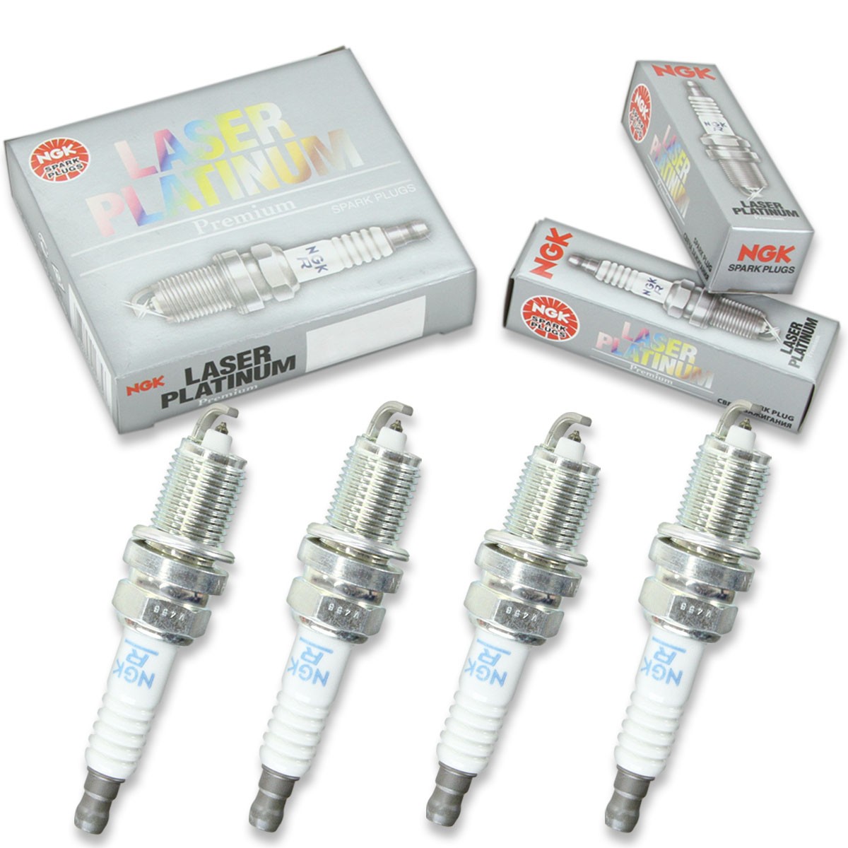 4 pcs NGK Laser Platinum Spark Plugs for 1989-1992 Ford Probe 2.2L L4 - xw