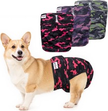 Female Dog Diapers Reusable No Tail Hole Period Panties Washable 3 Pack Large