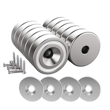 Starke Magnetpro Neodym Topfmagnete 12 Stück mit Schrauben & Kissen