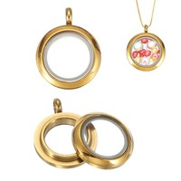 FüR Living Memory 2Er-Set AnhäNger 12,7Mm Rund Gold