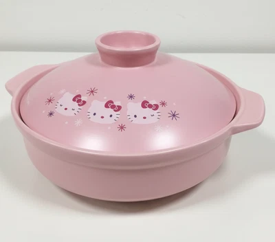 Pot en terre Hello Kitty japonais DONABE 9-go pour 2-3 personnes rose Sanrio - Photo 1/4