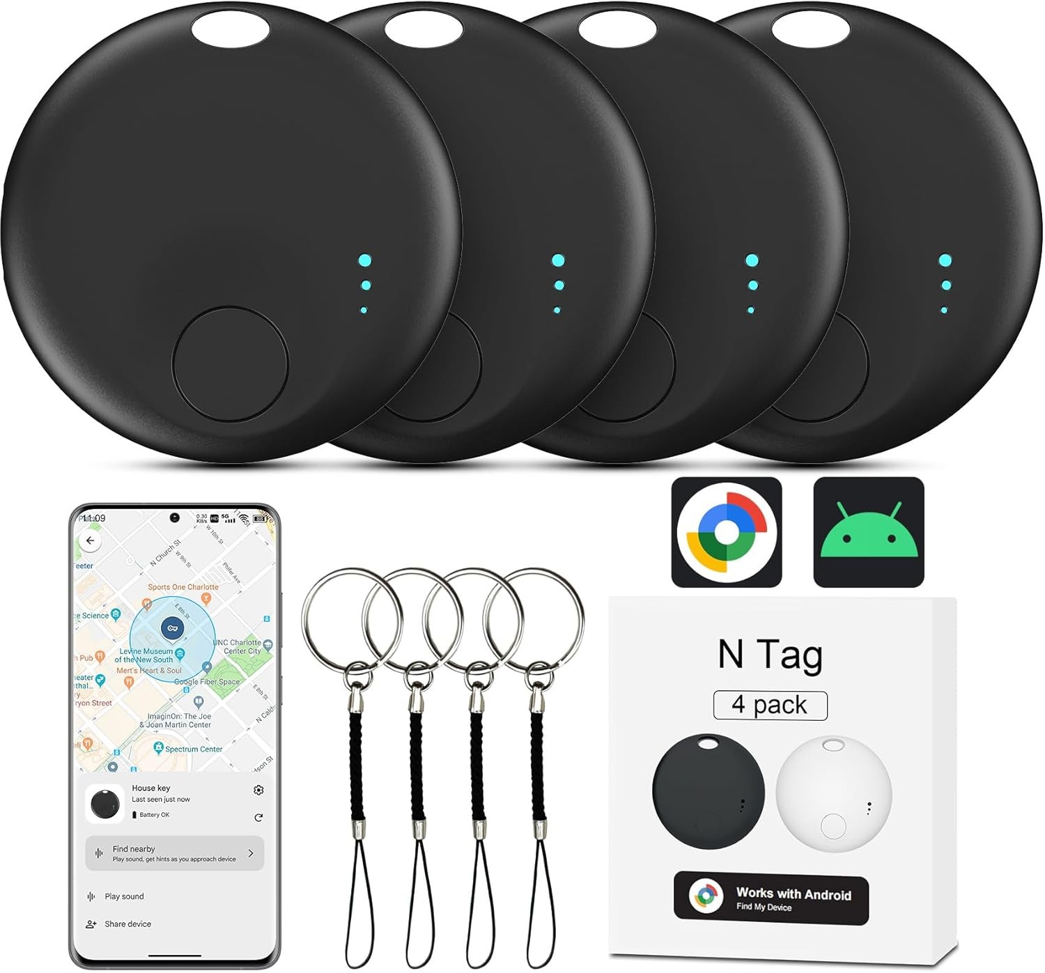 Smart Tracker T avec alarme sonore et géolocalisation pour smartphone Android
