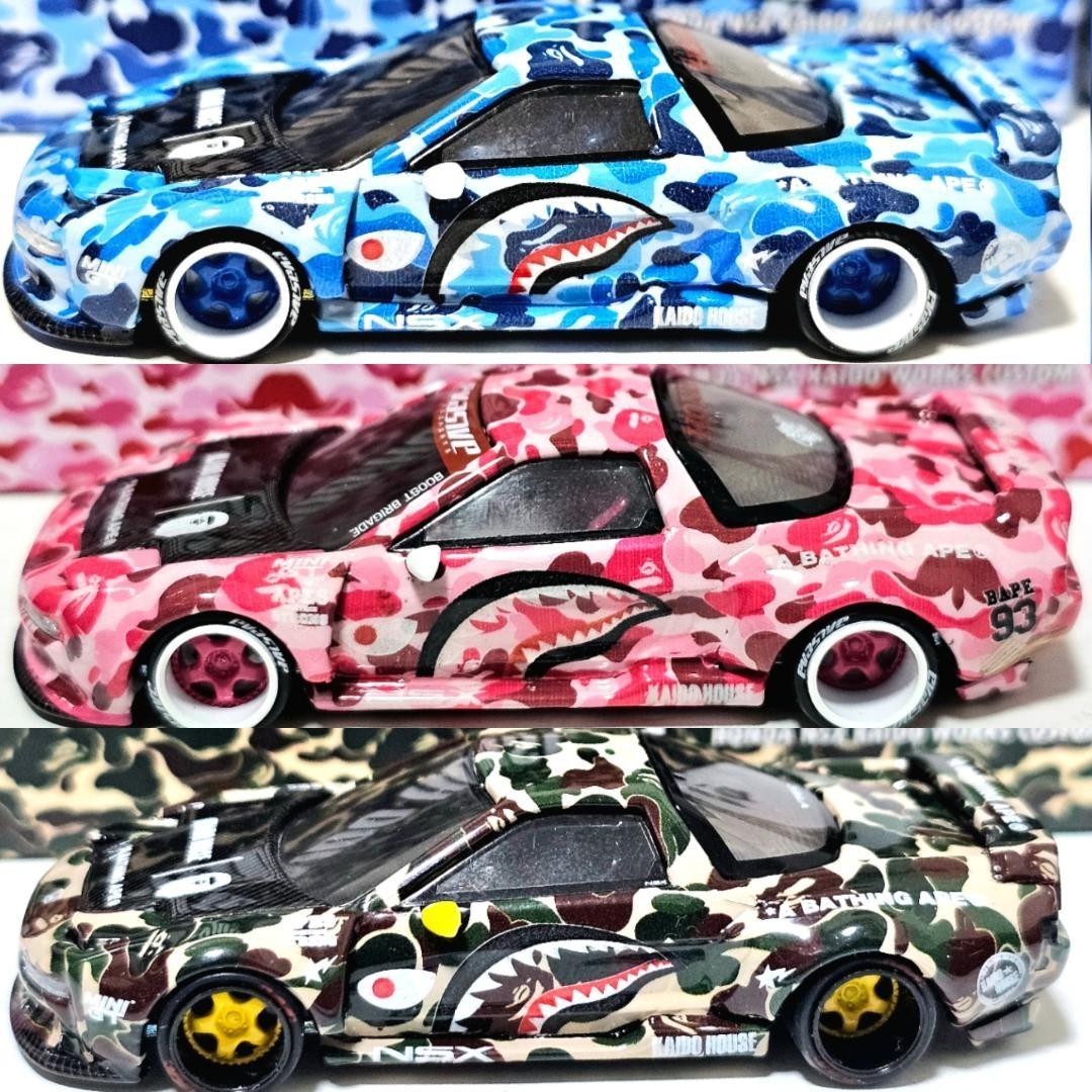 MINIGT KAIDO★HOUSE R34 スカイライン BAPE 3セット Kaido House Mini GT NSX BAPE Custom Set of 3 Camo Ver. Pink Blue