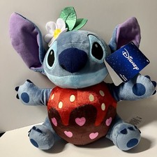 Stitch Plush 2024 Valentine  s Day NWT 12  Dipped Strawberry Hearts Disney Store