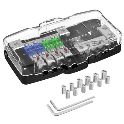 Joinfworld Fused Power Distribution Block Car Audio 4 Way MIDI(Mini-ANL) Fuse Bl