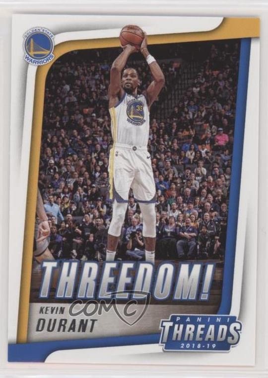 2018-19 Panini Threads Threedom! Kevin Durant #5 1x8