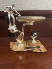 Vintage Pool Player Trophy w/8-Ball 8-1/2" On Marble Granite Base