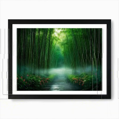 Bambuswald im Zauber gebadet gerahmtes Wandbild Poster Leinwanddruck Bild